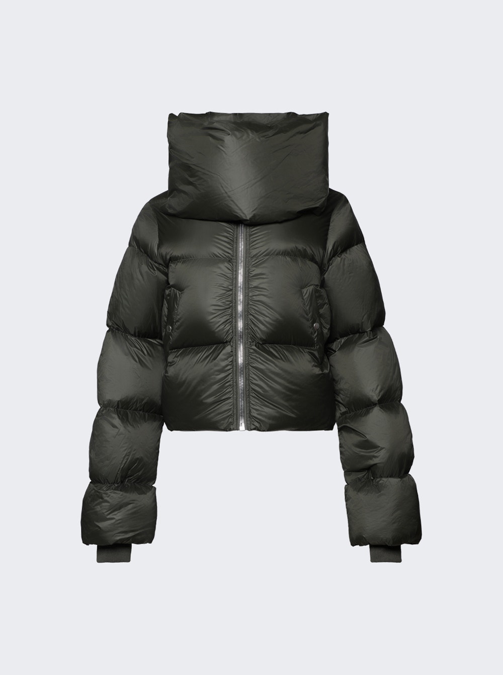 Funnel-neck puffer jacket - Blue