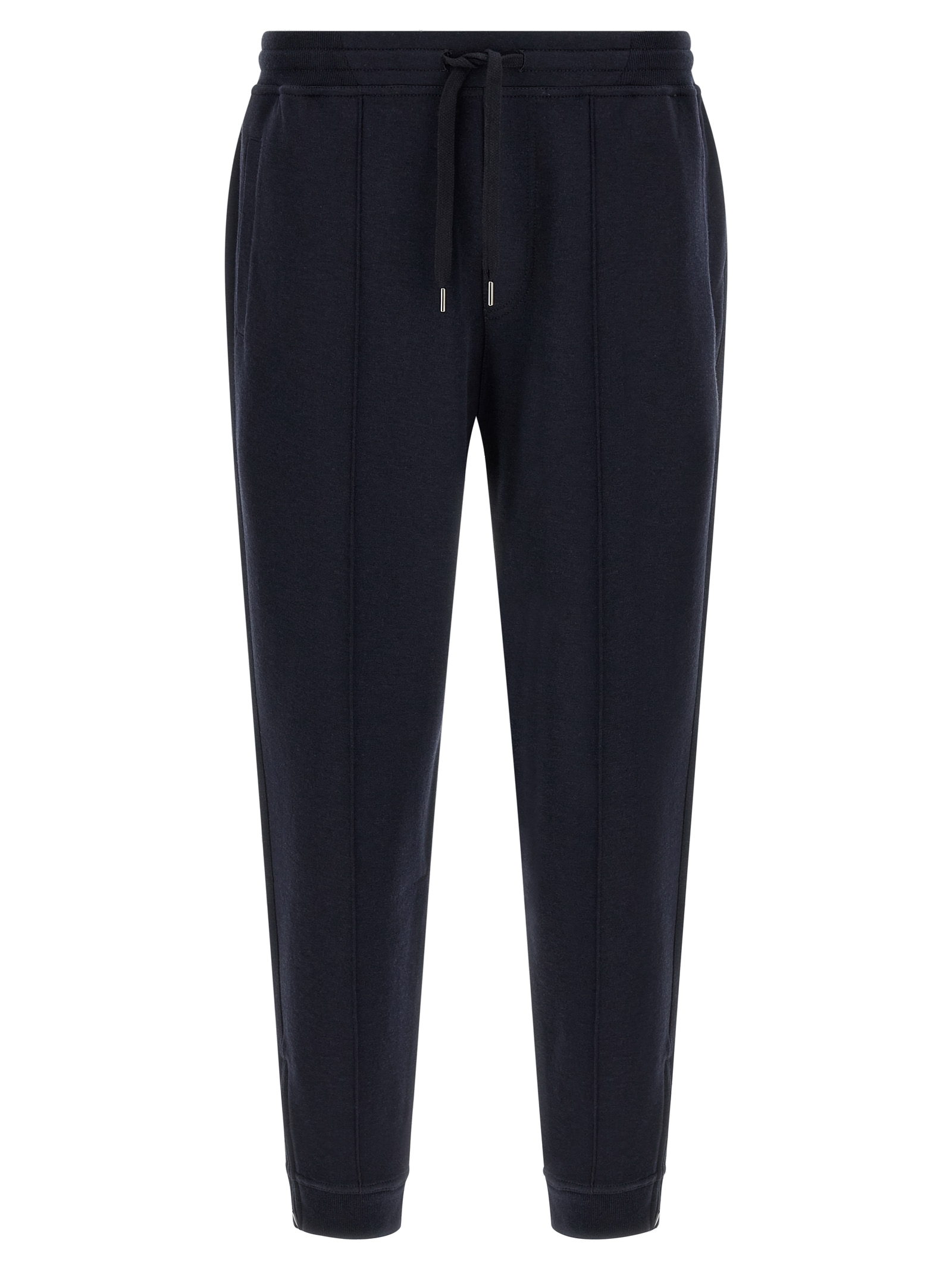 Tapered Cotton-Blend Joggers — Navy