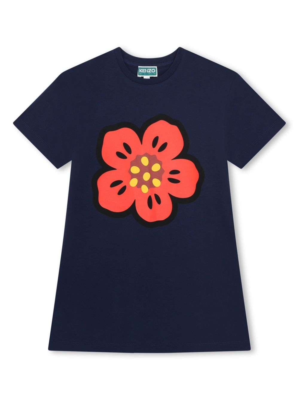 Boke Flower-print cotton dress - Blue