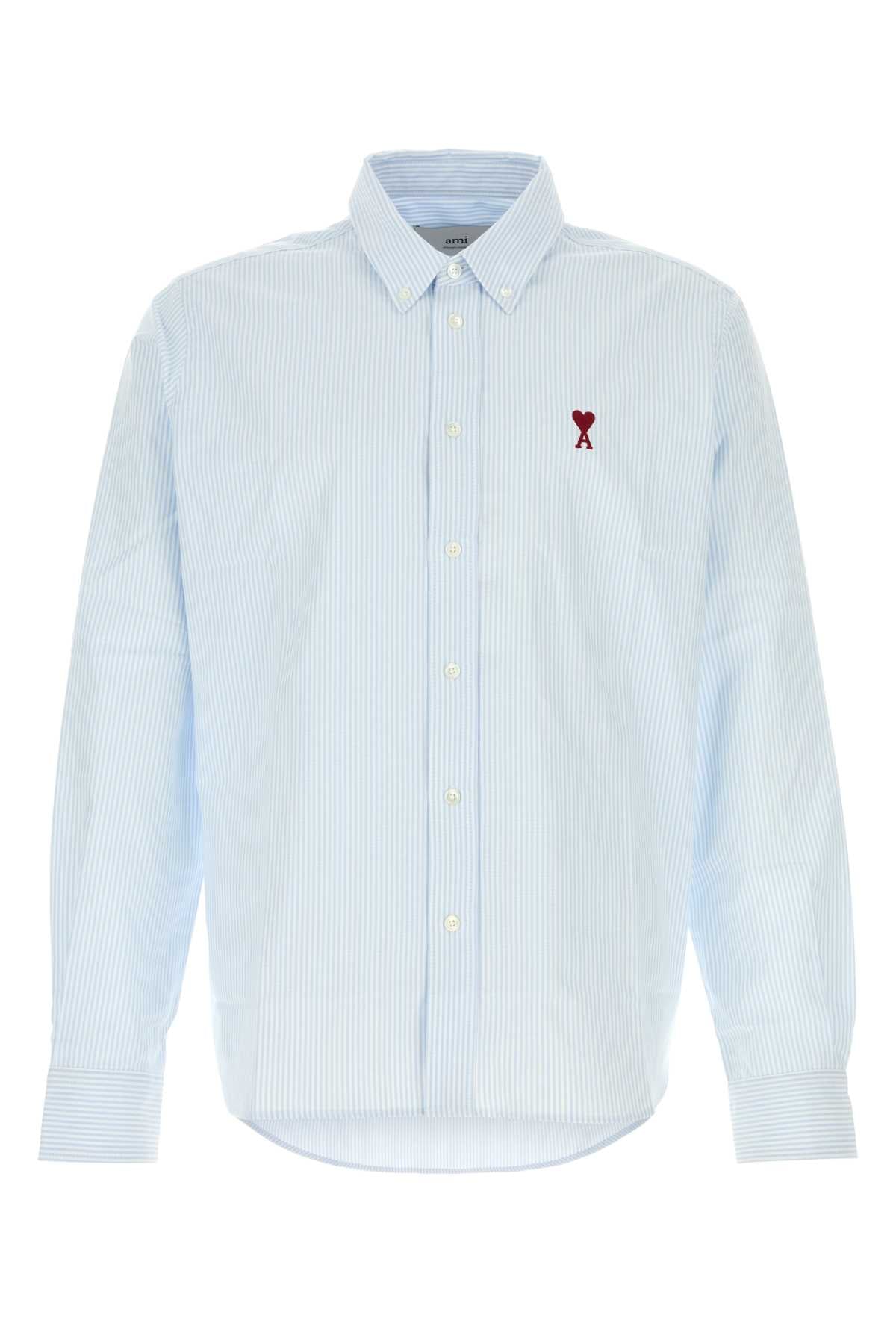 Logo-Embroidered Cotton Oxford Shirt — Blue