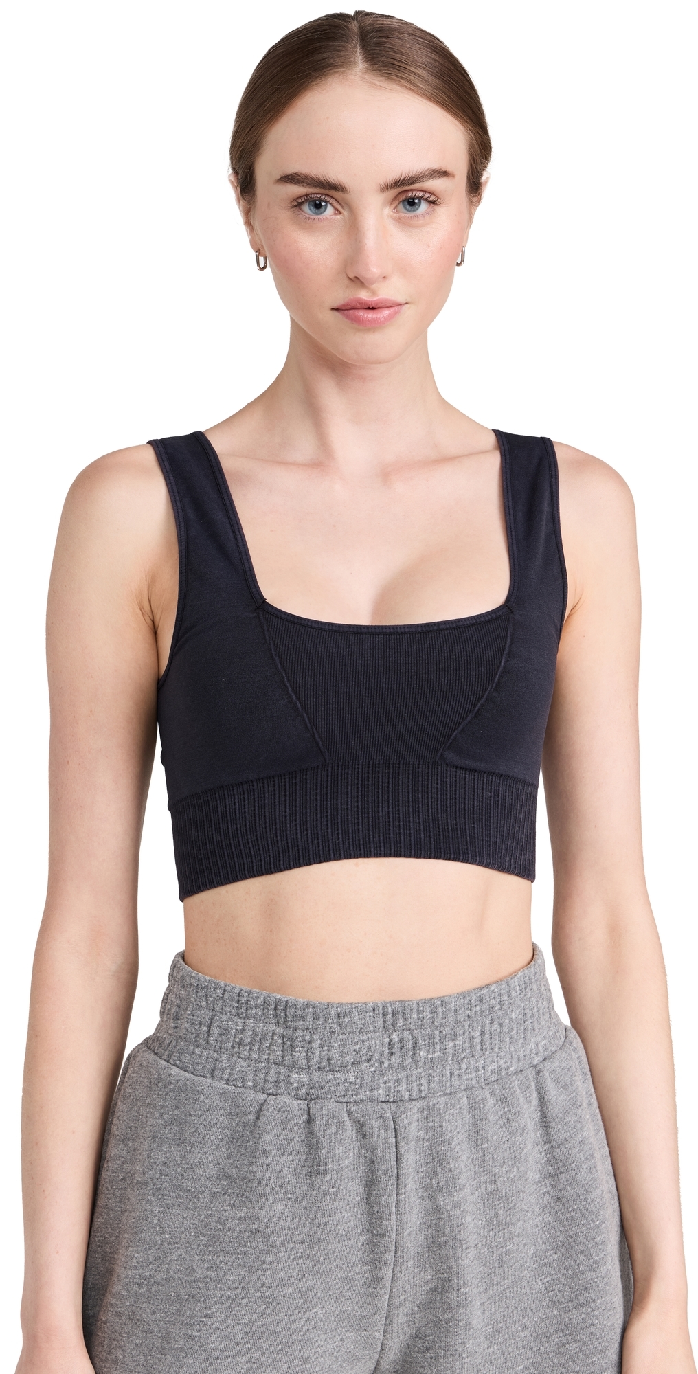 Square Neck Good Karma Bra Black