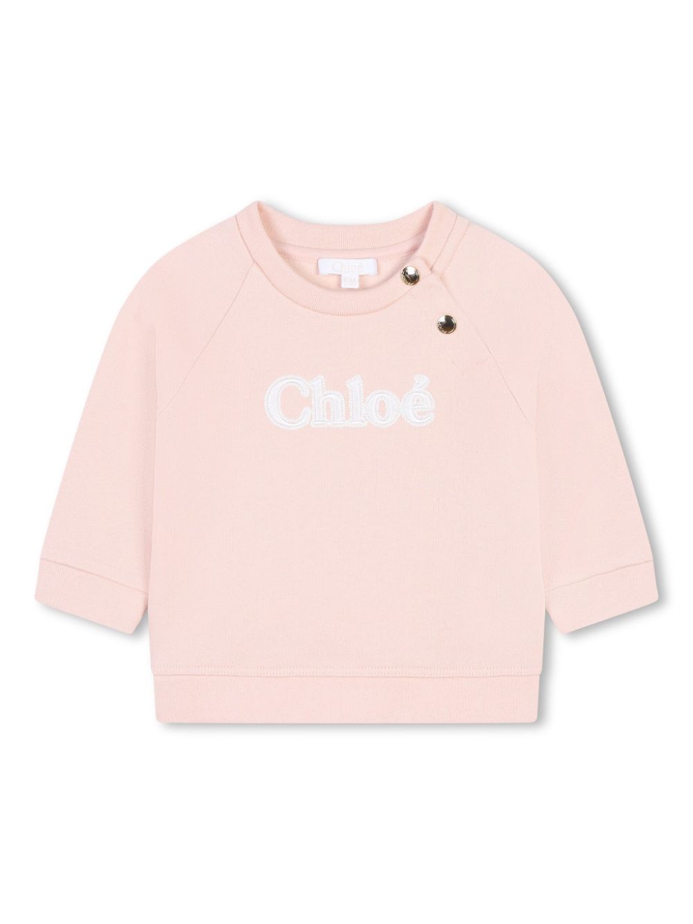 Embroidered-logo cotton sweatshirt - Pink