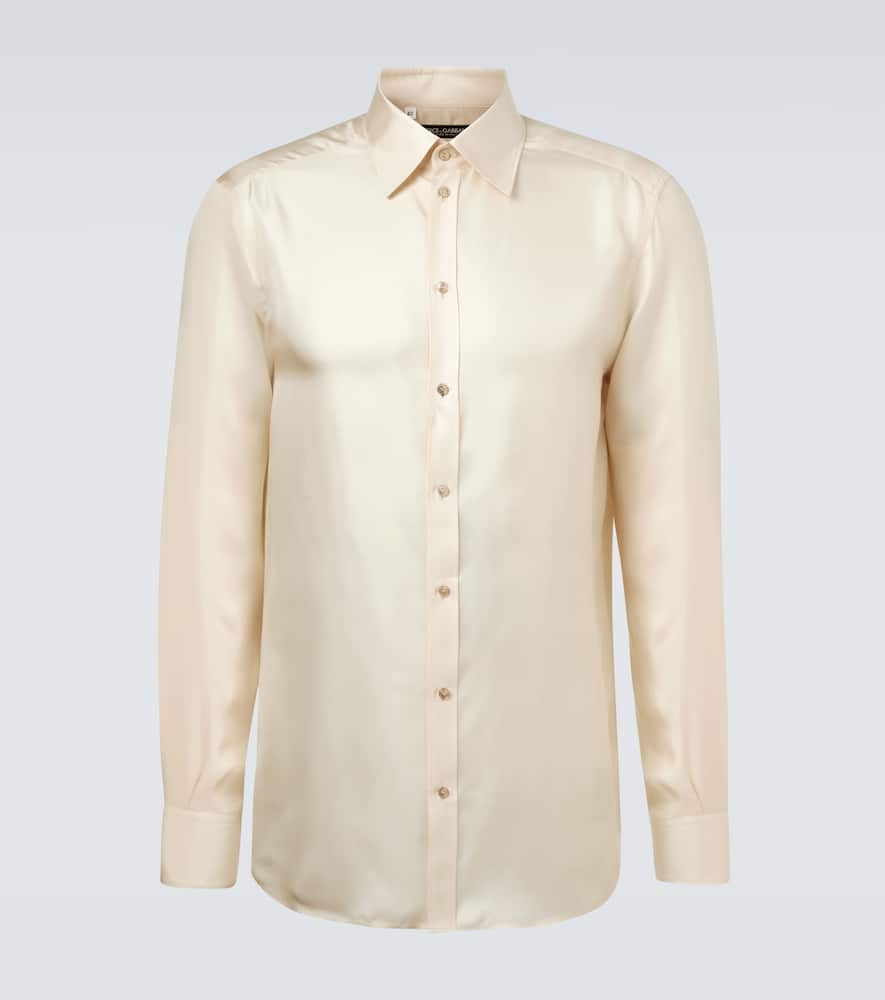 Silk twill dress shirt