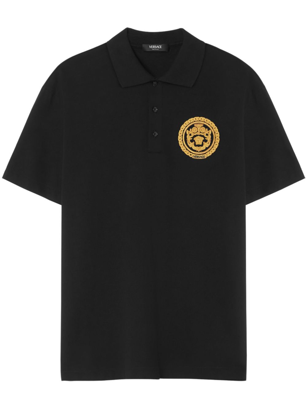 Medusa-print polo shirt - Black