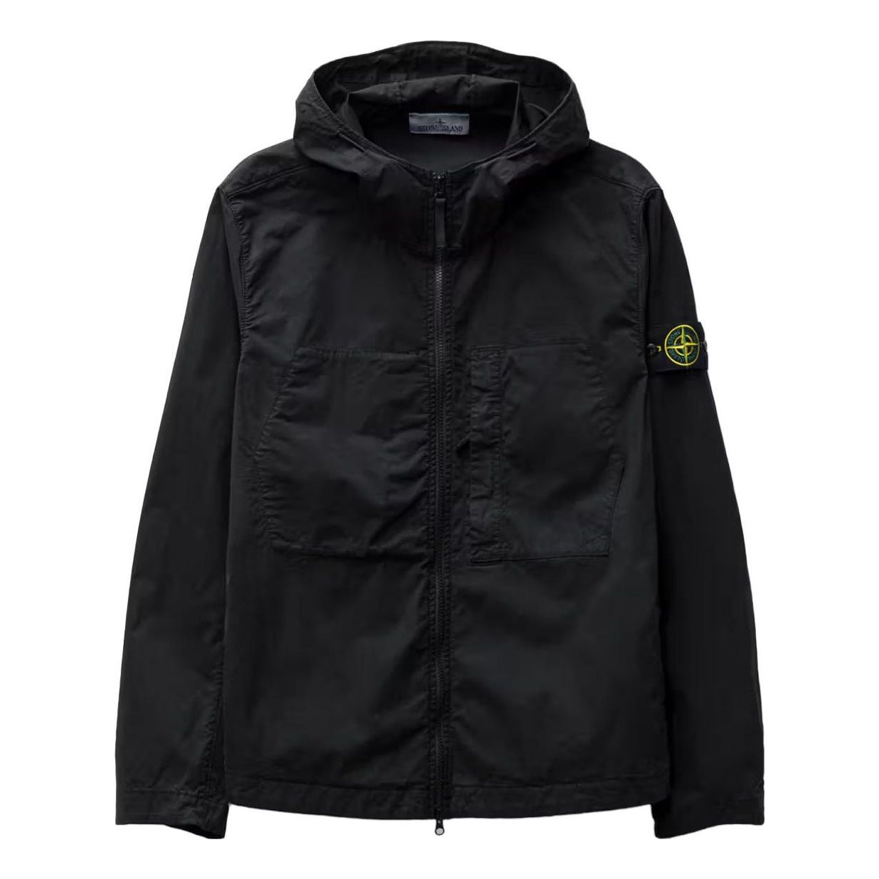 Supima Cotton Twill Stretch Hooded Jacket 'Black'