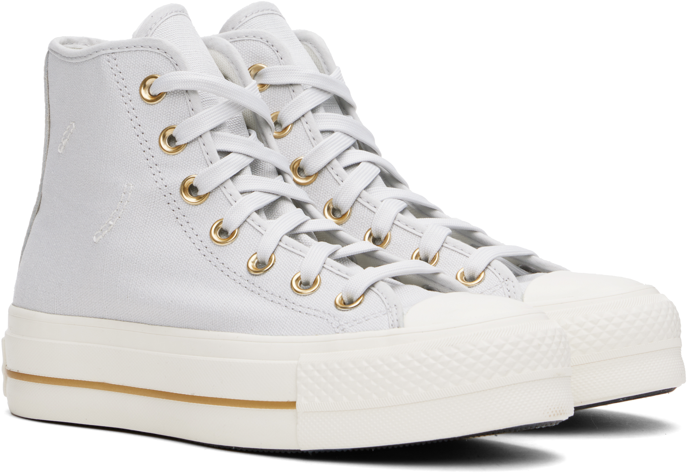 Gray Chuck Taylor All Star Lift Platform Tailored Lines High Top Sneakers