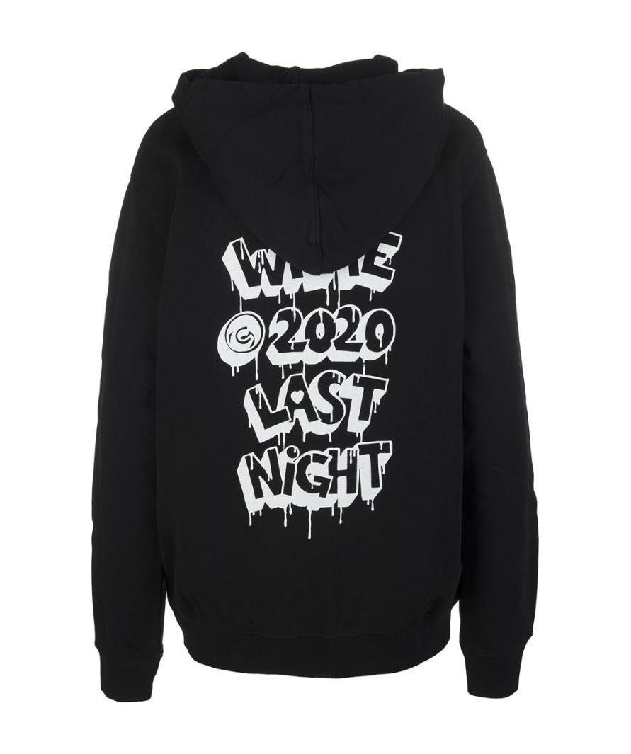 Dropping heart logo print hoodie