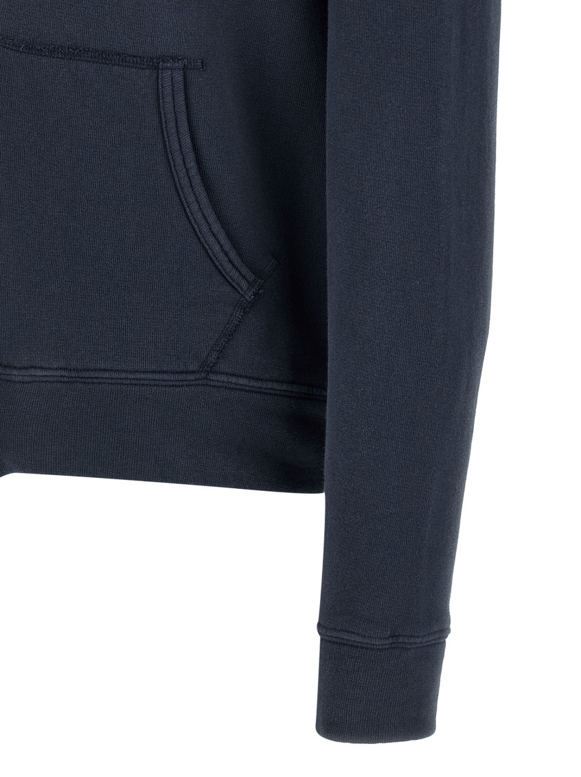 Blue Loopback Cotton Hoodie