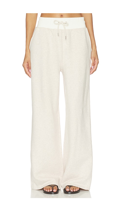 & Reckless Josefina Wide Leg Jogger in Beige. - S also in XS, M