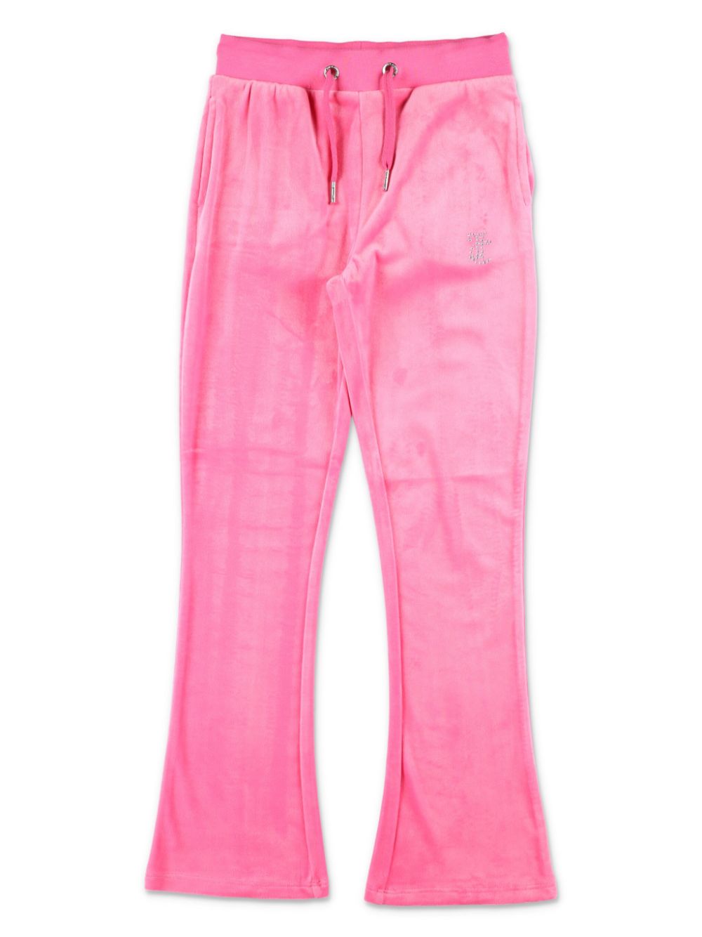 Diamanté velour bootcut track pants - Pink