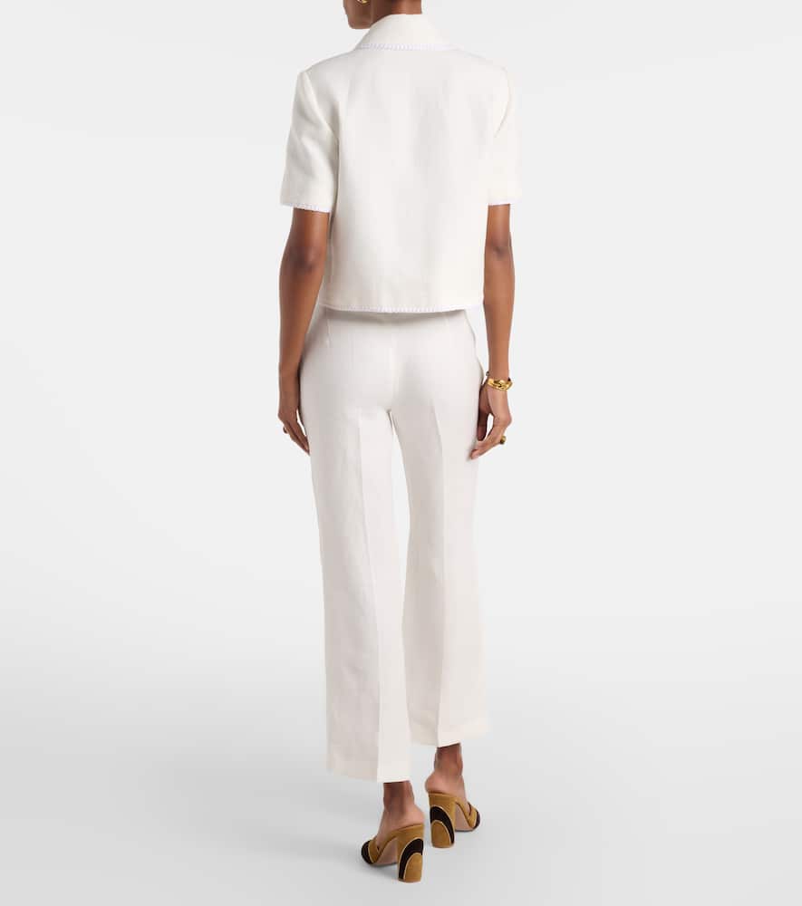 Linen bootcut pants