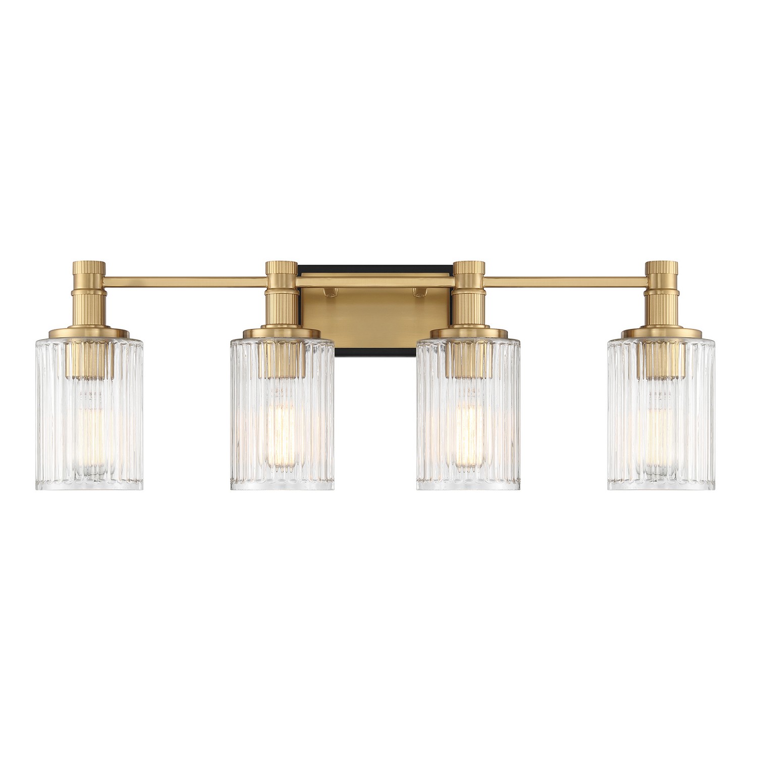 Concord 4-Light Bathroom Vanity Light in Matte Black with Warm Bra