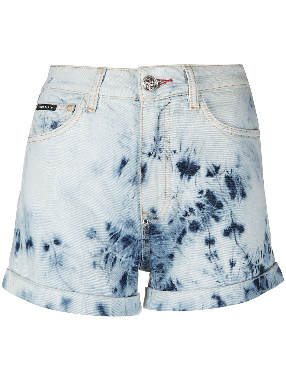 Bleached hot pants - Blue