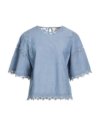 Woman Top Slate blue Size 6 Cotton