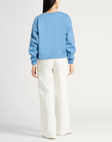 Woman Sweatshirt Light blue Size S Organic cotton, Polyester, Elastane