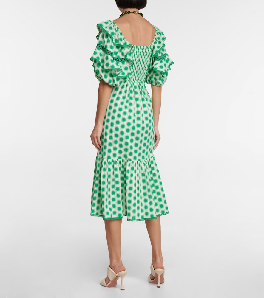Diane von Furstenberg Oliver lace trimmed cotton midi dress
