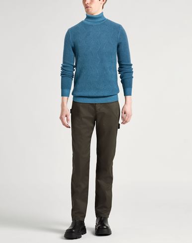 Man Turtleneck Light blue Size 42 Wool