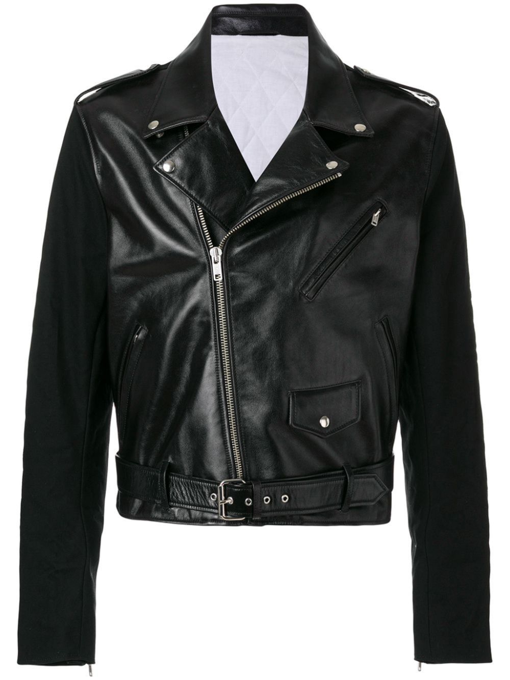 Panelled biker jacket - Black
