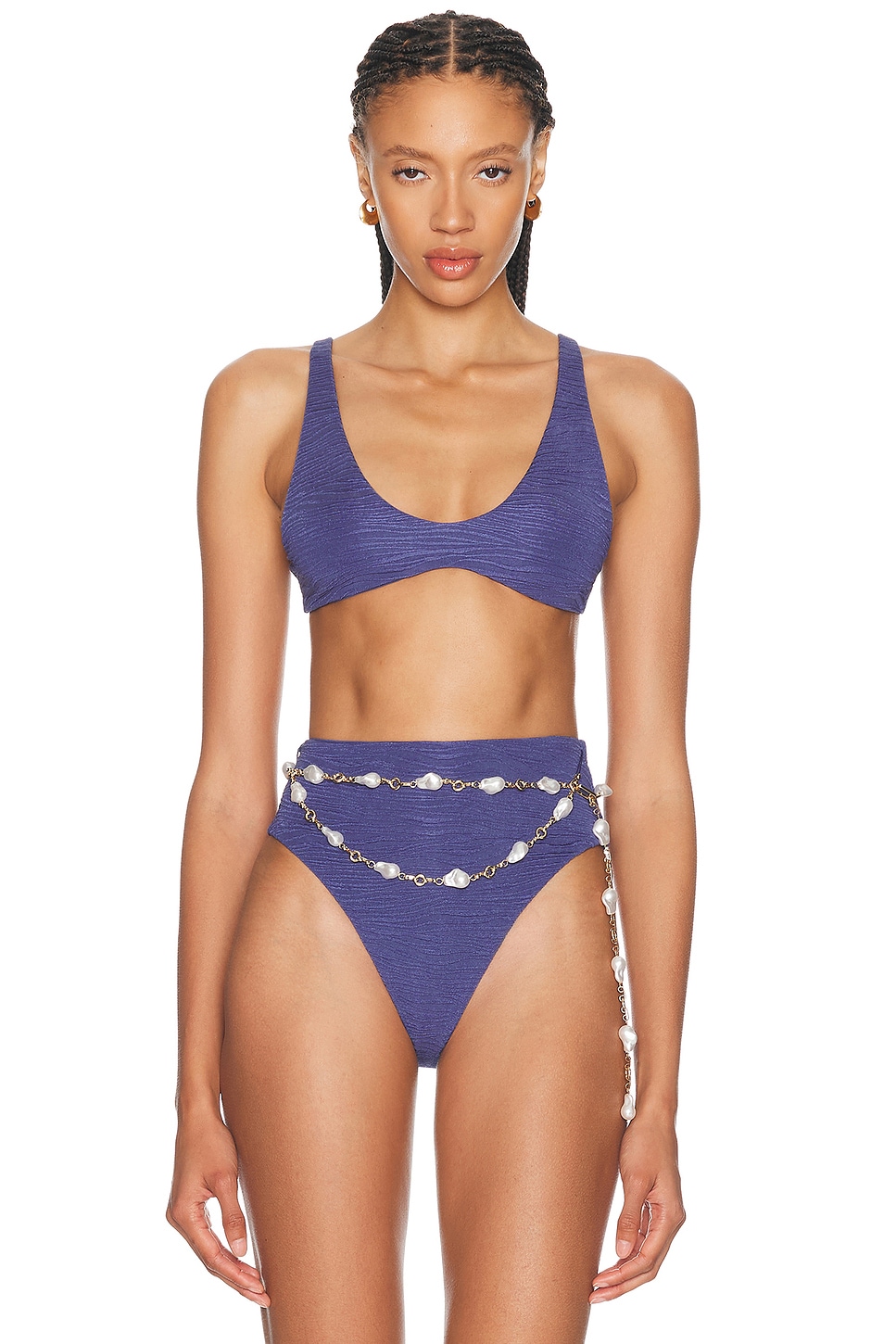 La Porte Kaleigh Bikini Top in Blue