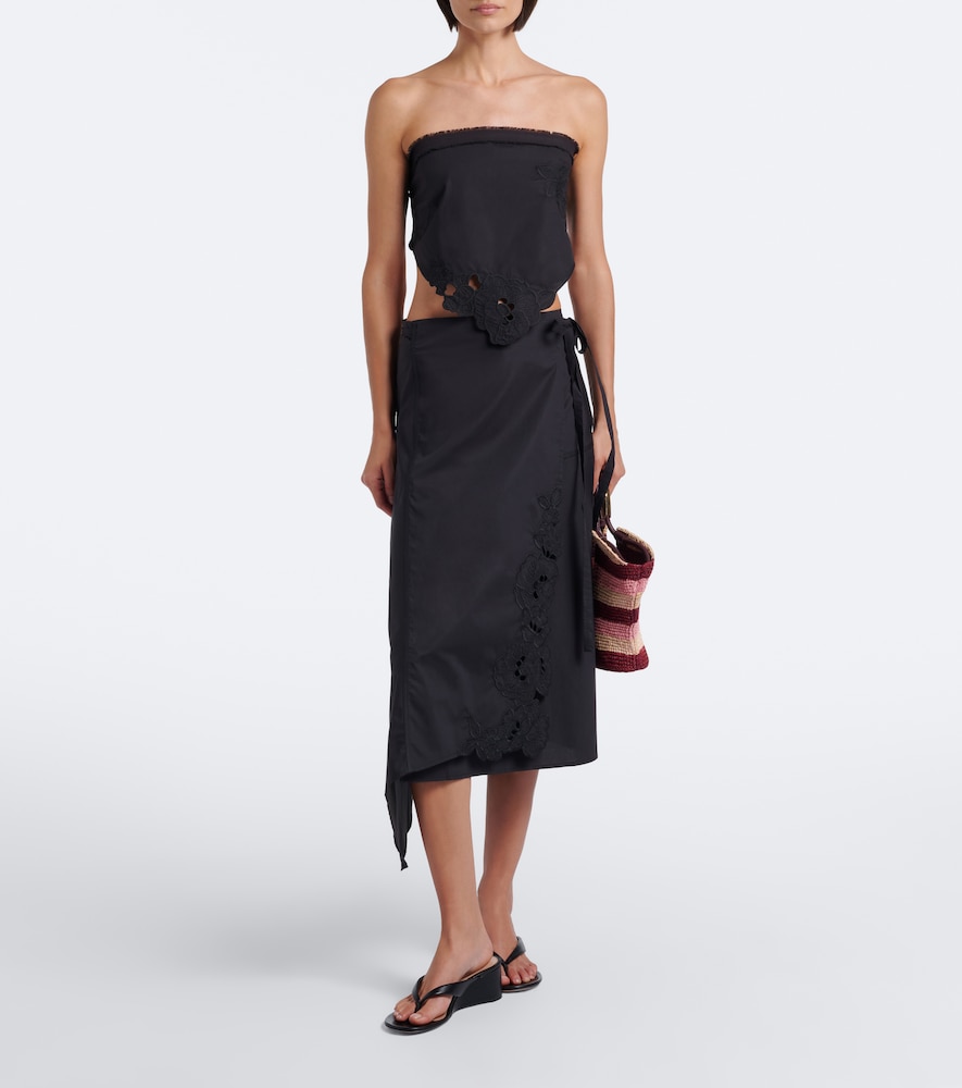 Klara asymmetric cotton midi skirt