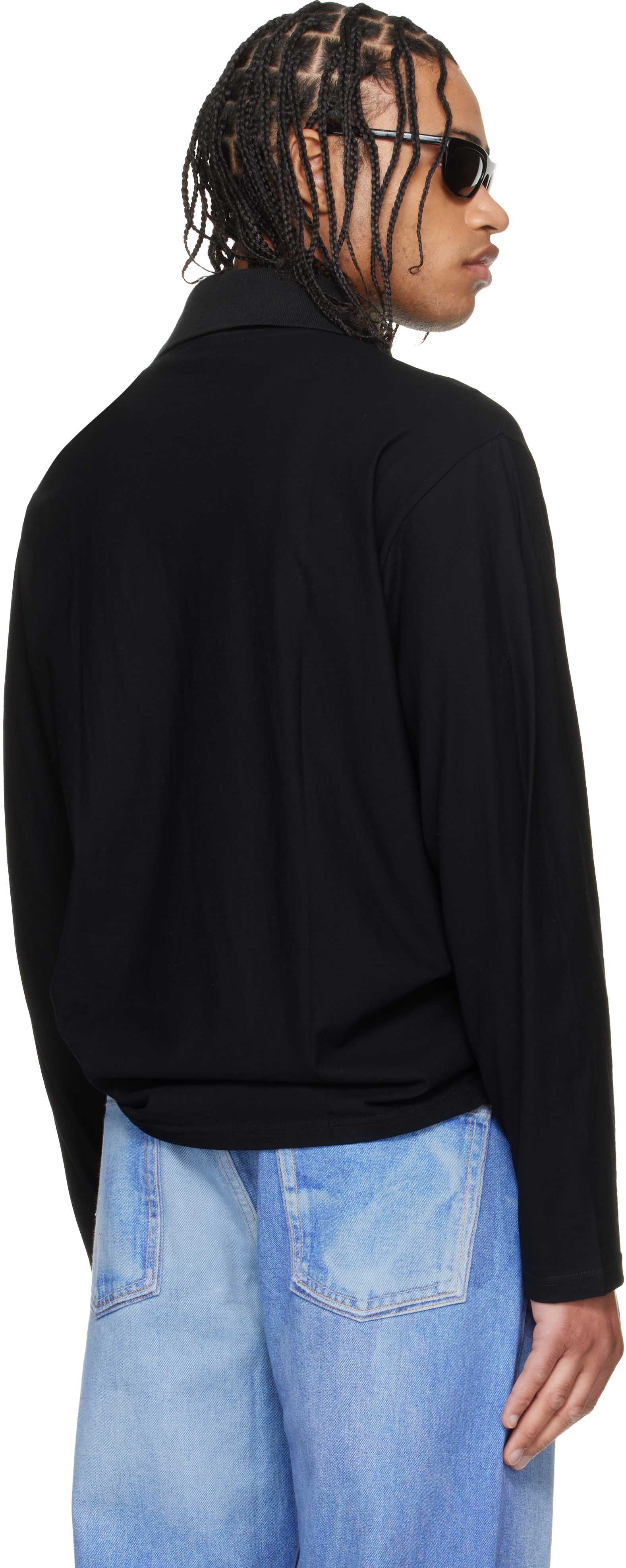 Black Rugby Longsleeve Polo