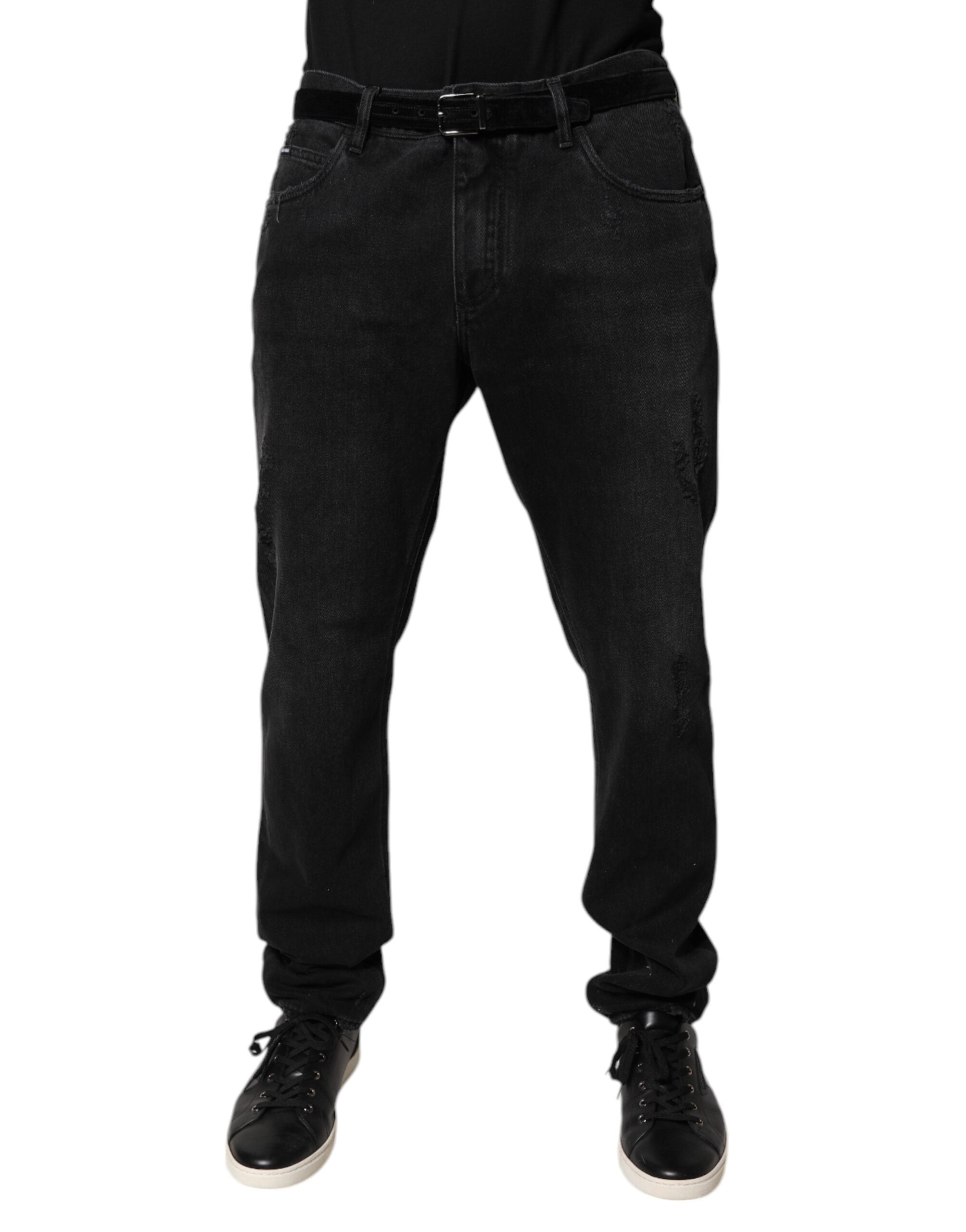 Skinny Cotton Denim Jeans — Black