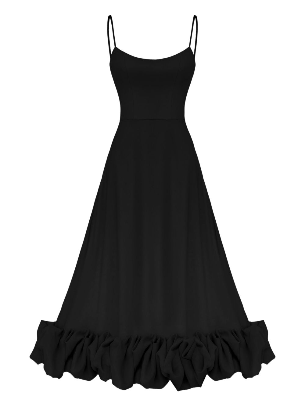 POST MERIDIEM flounce bustier midi dress - Black