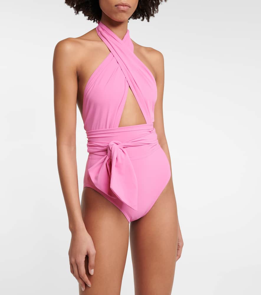 Cutout halterneck swimsuit