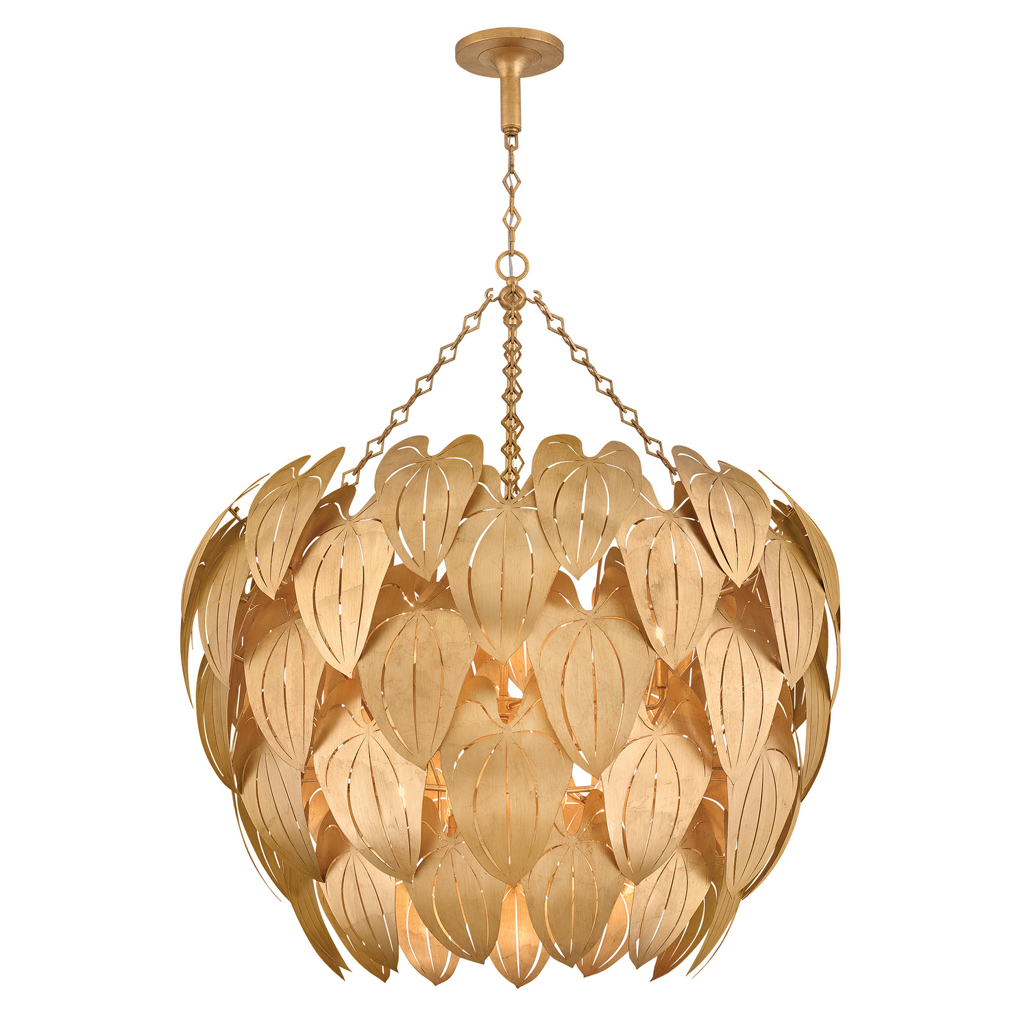Distressed Brass LED Chandelier from the Camille Collection