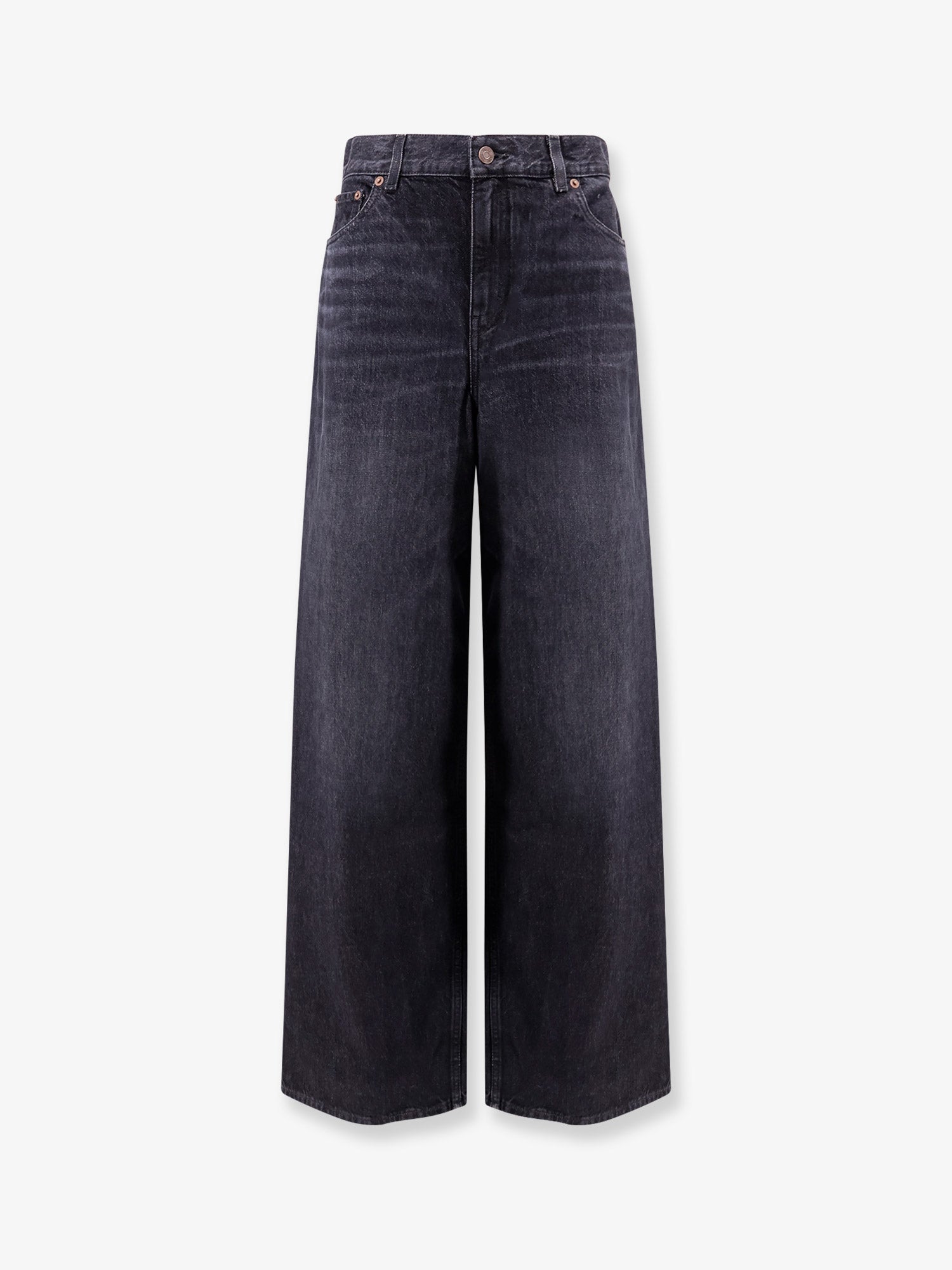 Iconic Leather Logo Tag Jeans — Black
