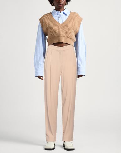 Woman Pants Sand Size 2 Acetate, Silk