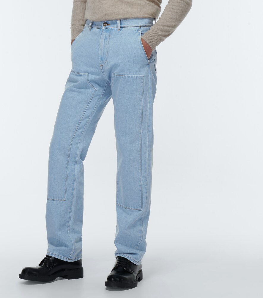 Patchwork straight jeans
