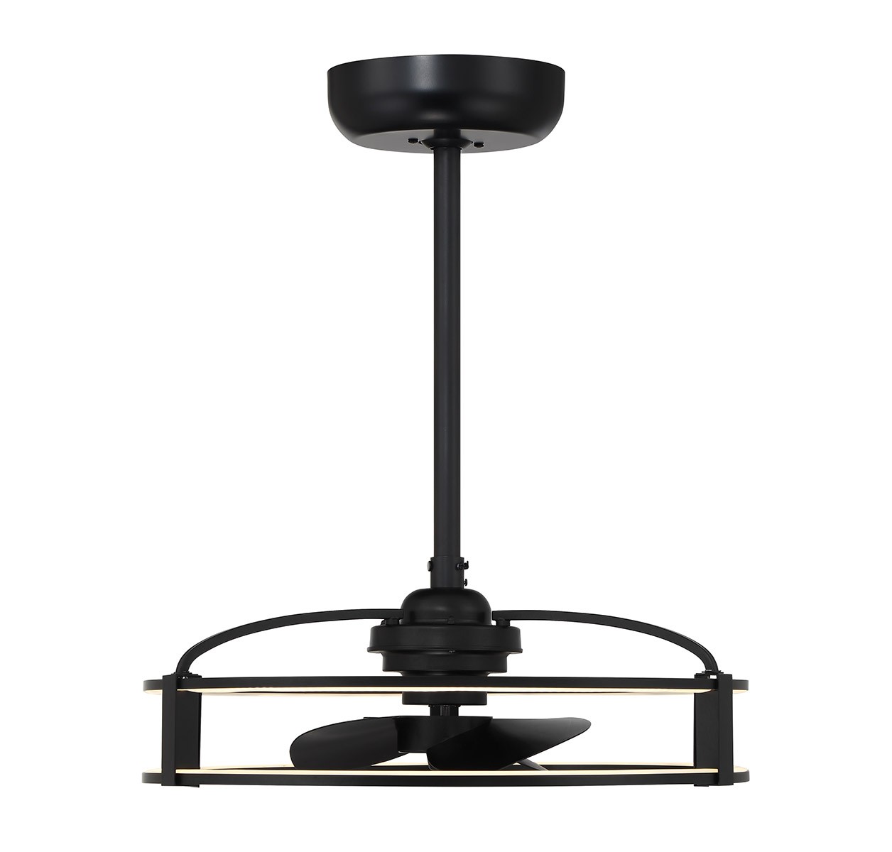 Matte Black LED Fan D'Lier from the Vesta Collection