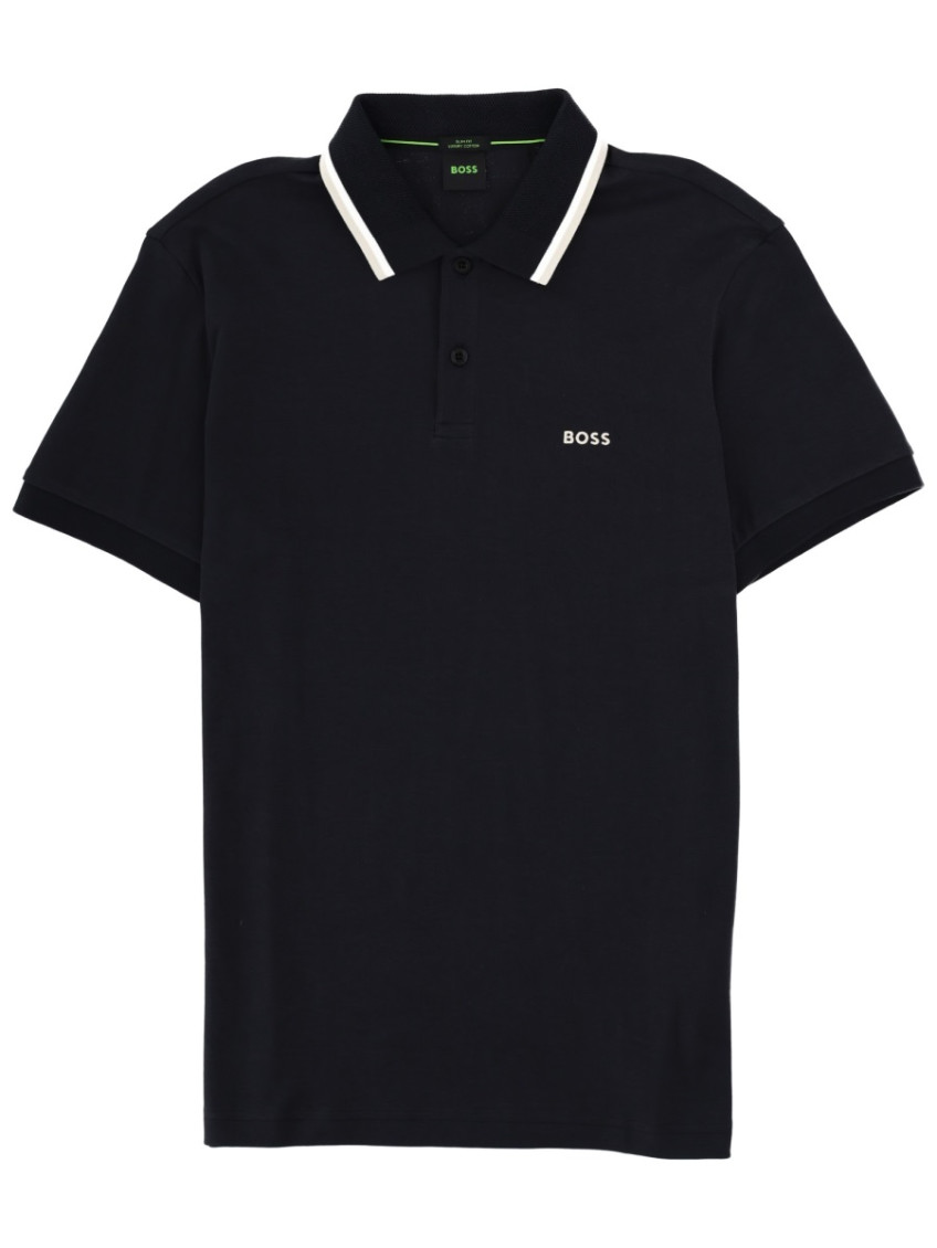 Dark Blue Logo Shirt Collar Polo