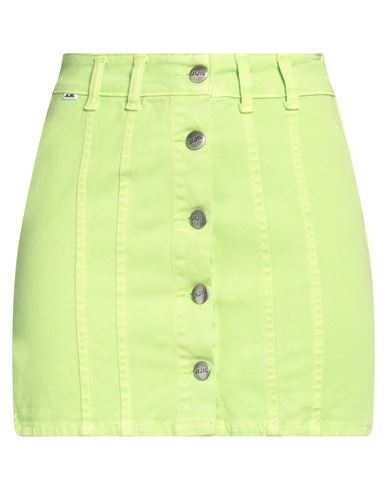 Woman Denim skirt Lime green Size 26 Cotton, Elastane