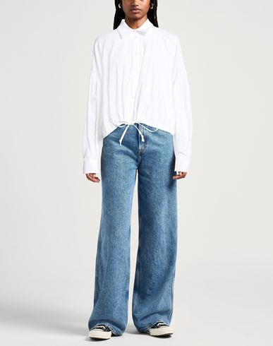 Woman Shirt White Size 4 Cotton, Elastane