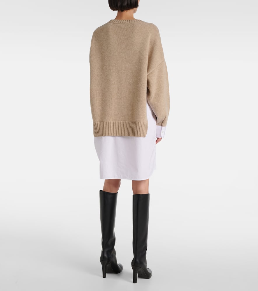 Layered virgin wool sweater