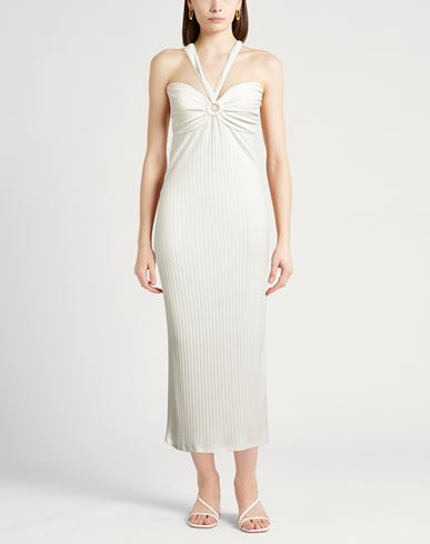 Woman Maxi dress White Size 8 Viscose, Polyester, Elastane
