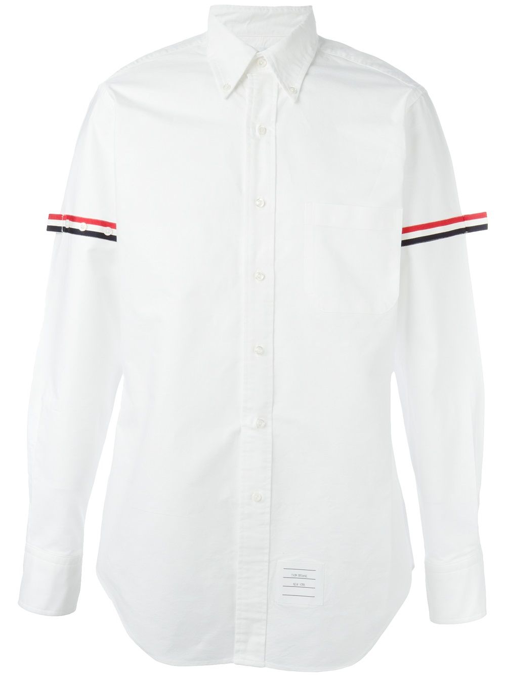 Grosgrain-armband cotton shirt - White