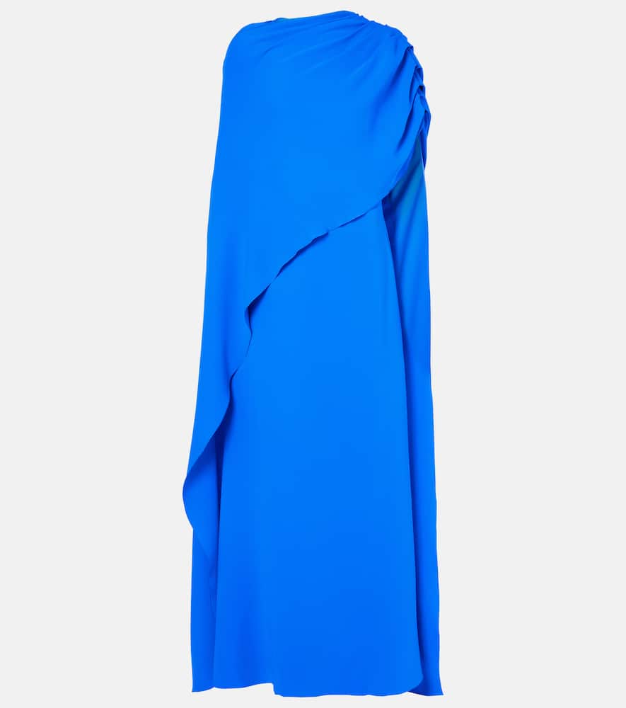 Draped silk-blend georgette gown