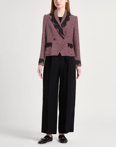 Woman Blazer Plum Size 6 Polyester, Wool