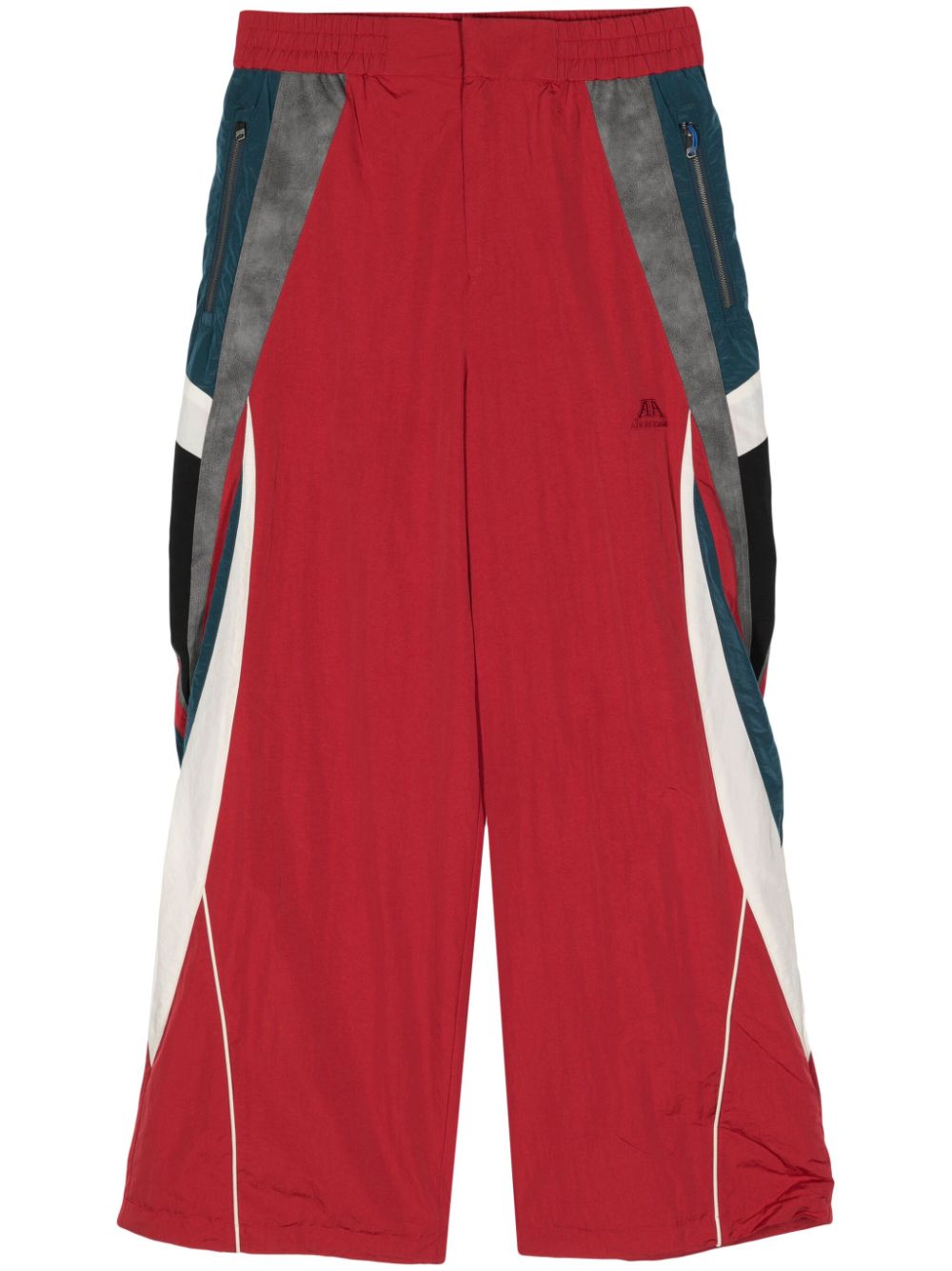 Milos colour-block panelled track pants - Red