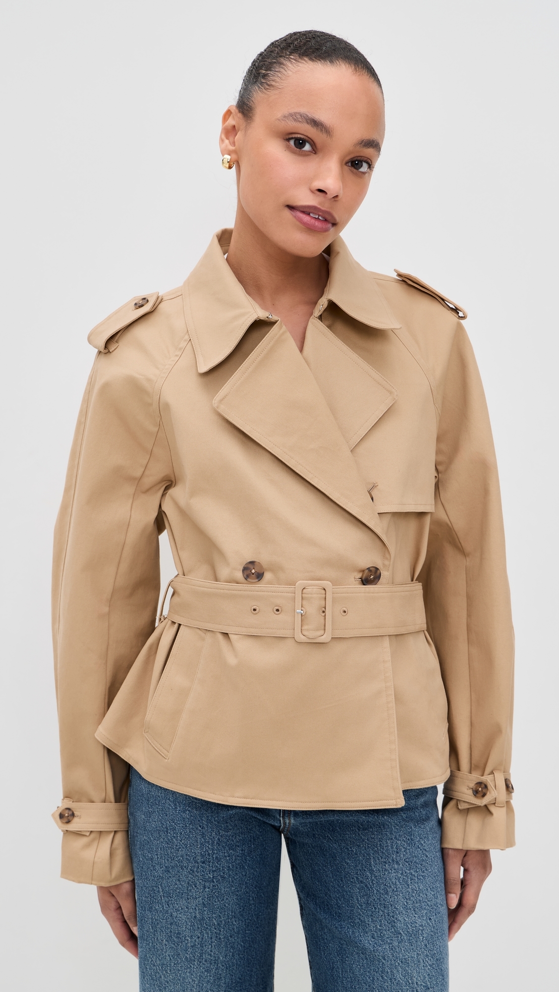 Cropped Trench Jacket Sandy Fawn