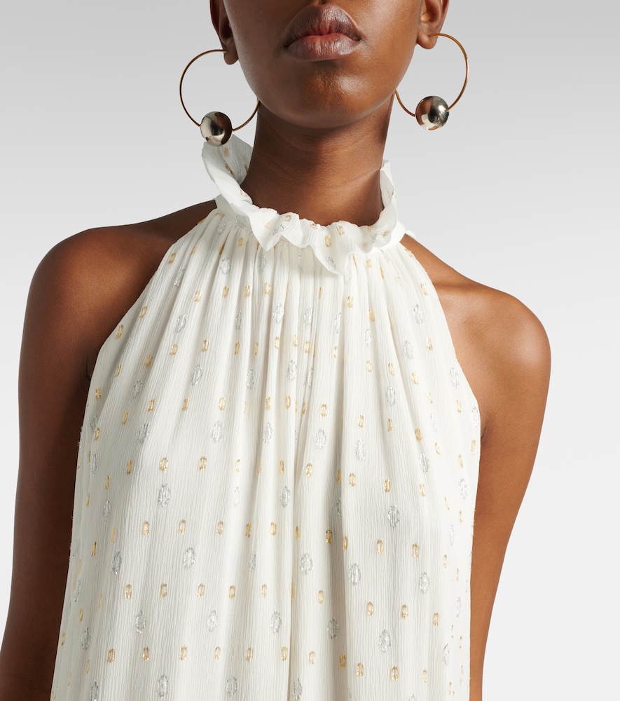 Polka-dot silk-blend maxi dress
