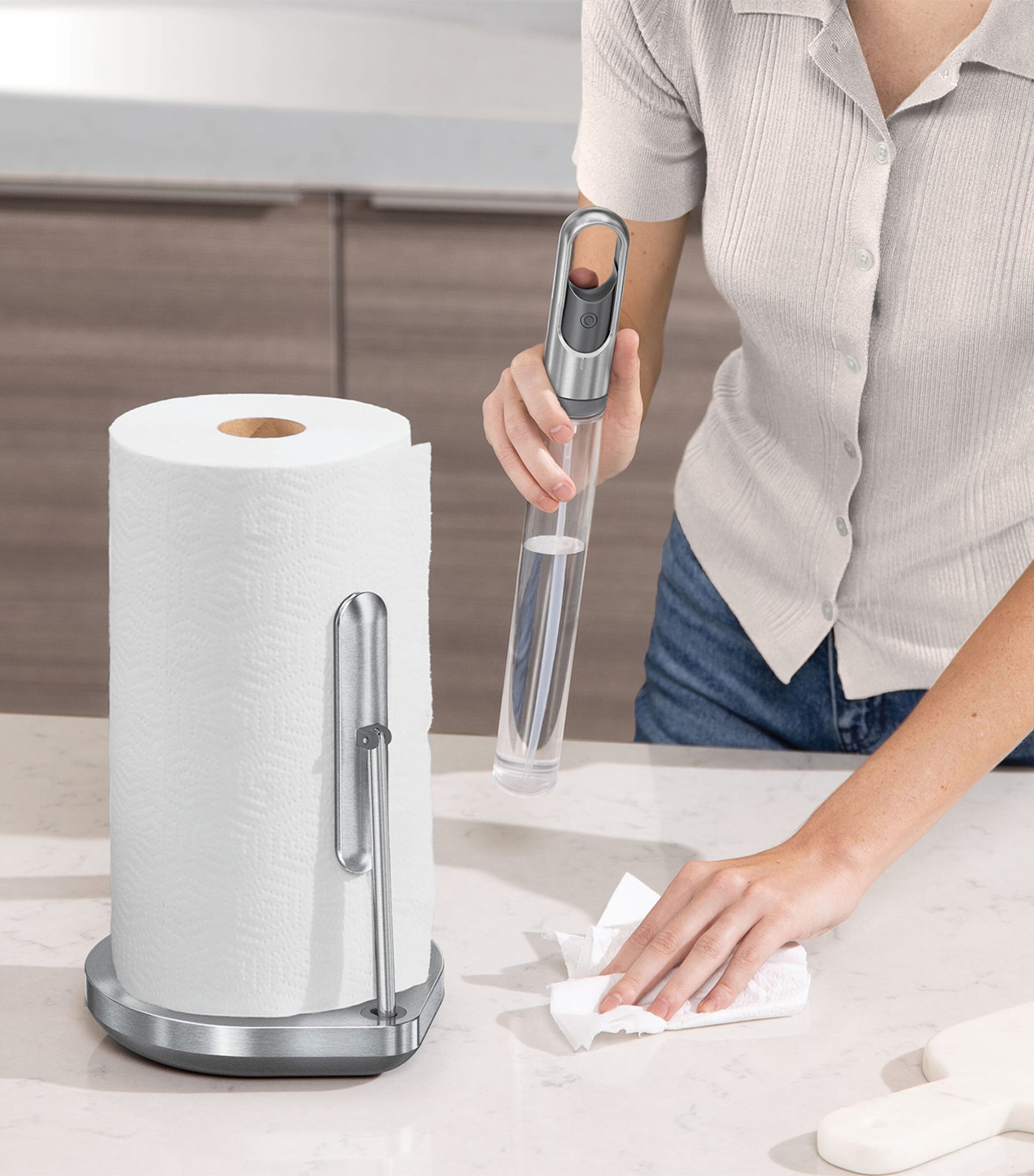 Paper Towel Holder and Spray Pump
