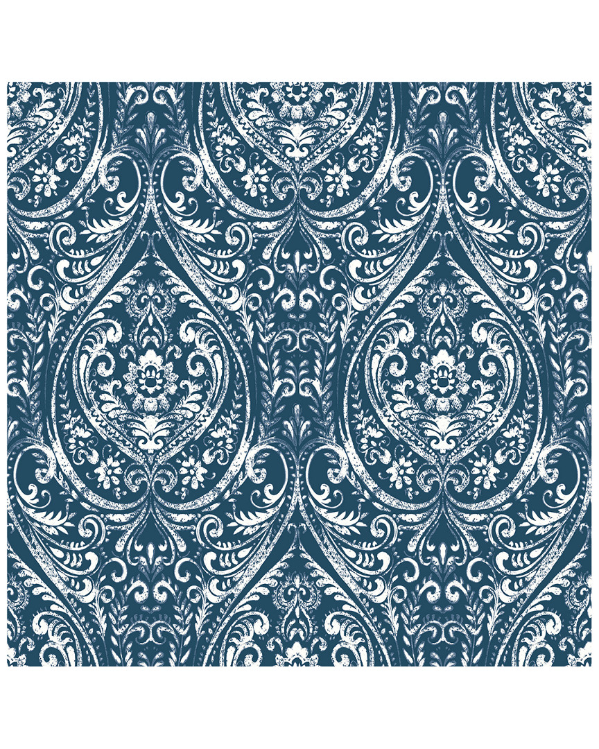 NuWallpaper Bohemian Damask Indigo Peel & Stick Wallpaper