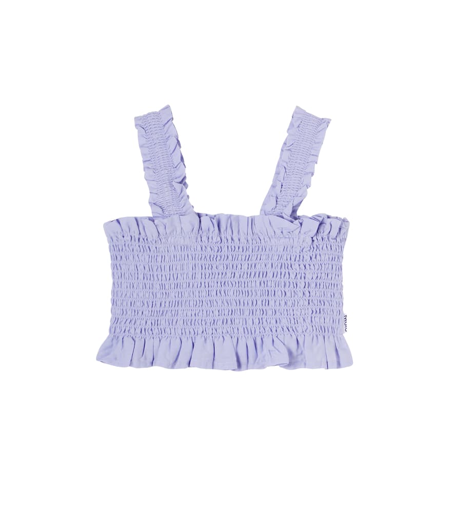 Rolfia ruched cotton top