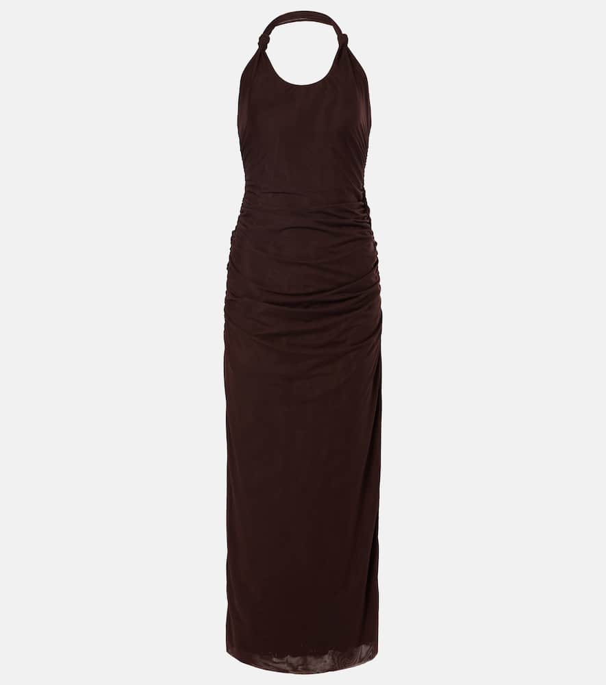 Jacques Knot gathered semi-sheer midi dress
