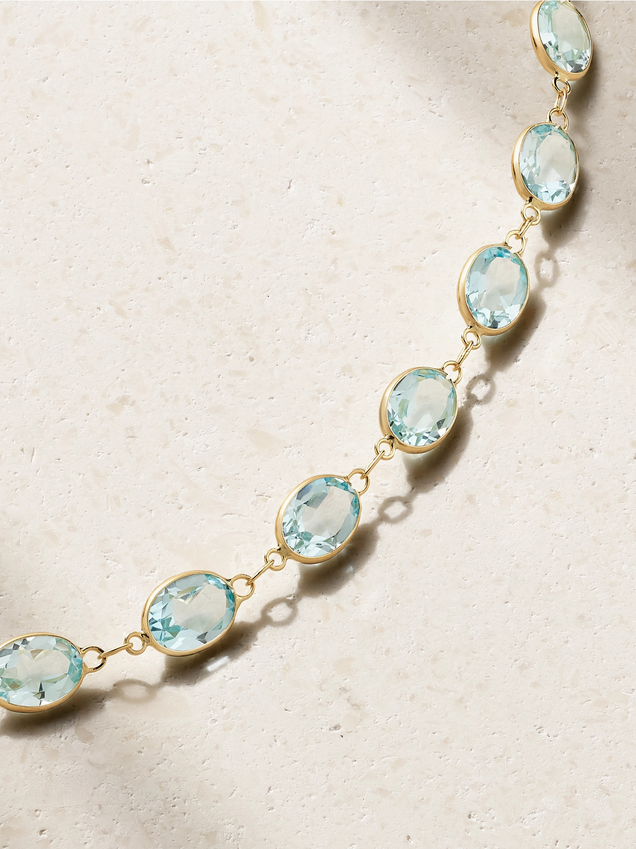 Chakra Gold Aquamarine Necklace - One size