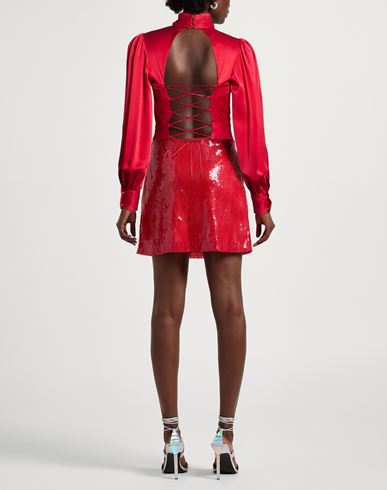 Woman Top Red Size 10 Silk